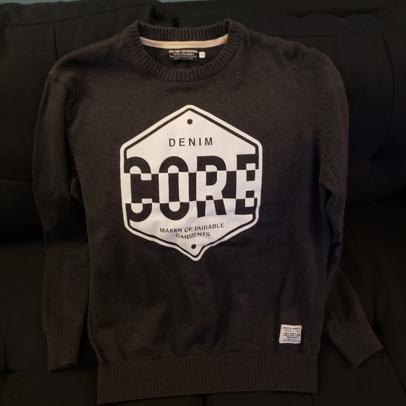 Nwot vintage Jack and Jones thick graphic knit sweater Size Large - Picture 2 of 3